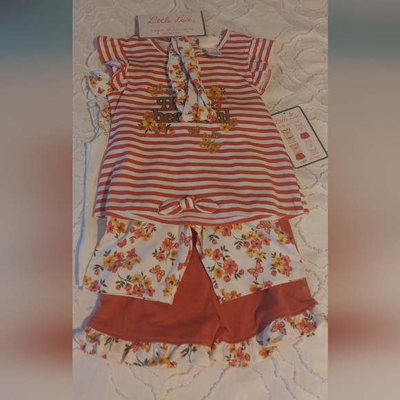 NWT Little Lass 4 piece set with matching accessory headband 4T - Picture 3 of 3